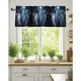 thumbnail image 2 of Blue Jellyfish Valances for Windows Ocean Dreamy Coastal Nautical Valance Rod Pocket Light Filtering Short Window Treatments Curtains for Kitchen Bathroom Living Room Bedroom, 1 Panel, 42 x 12 Inch, 2 of 7
