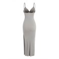 thumbnail image 2 of Vibrant V-Neck Cami Dress Sexy Cut Out Split Hem Sleeveless Flowy Essential, 2 of 14