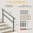 thumbnail image 4 of Dovov Handrail for Outdoor Steps, 5-6 Steps Outdoor Stair Railing Wrought Iron Hand Rails Indoor Outdoor Staircase Handrails for Concrete Steps or Wooden Stairs, 4 of 10