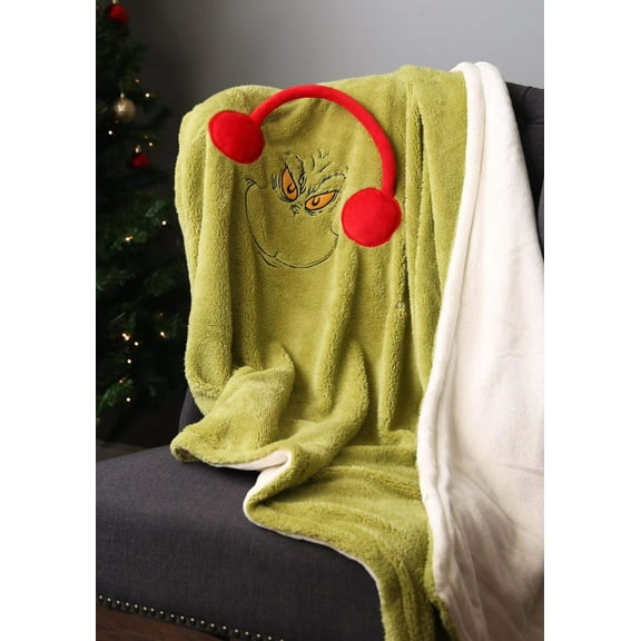 Department 56 Snowpinions Grinch SnowThrow Holiday Fleece Blanket, 60 Inch #6003284