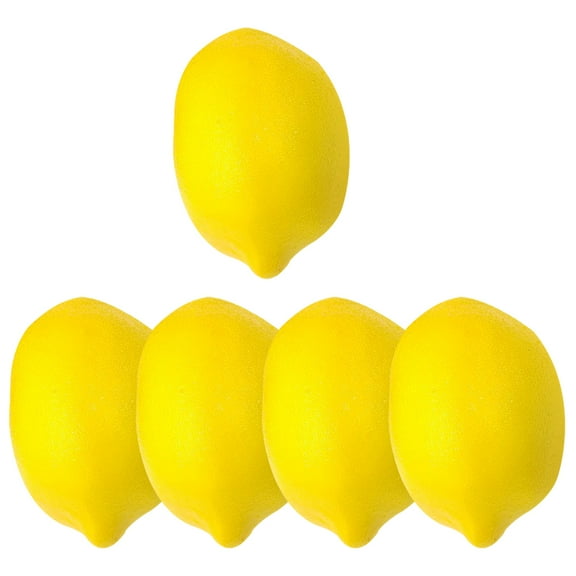 5Pcs Realistic Artificial Lemons Decorative Fake Fruit Lifelike Simulation Lemons for Photo Prop