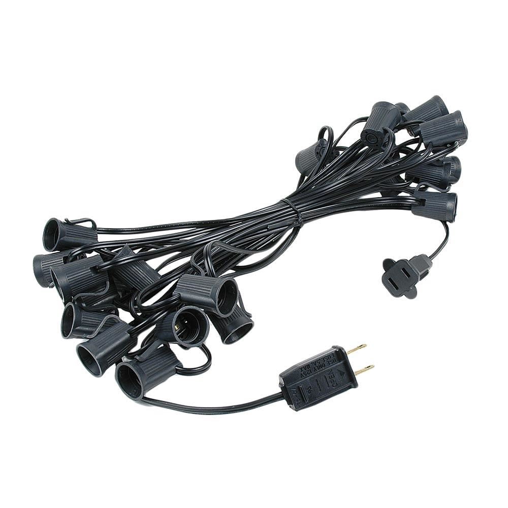 Novelty Lights 25 Feet Purple G50 Globe Outdoor Patio String Lights, Black Wire