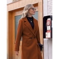 thumbnail image 4 of PUWEI Women's Casual Lapel Collar Wool Coat Single-Breasted Peacoat with Pockets, 4 of 7