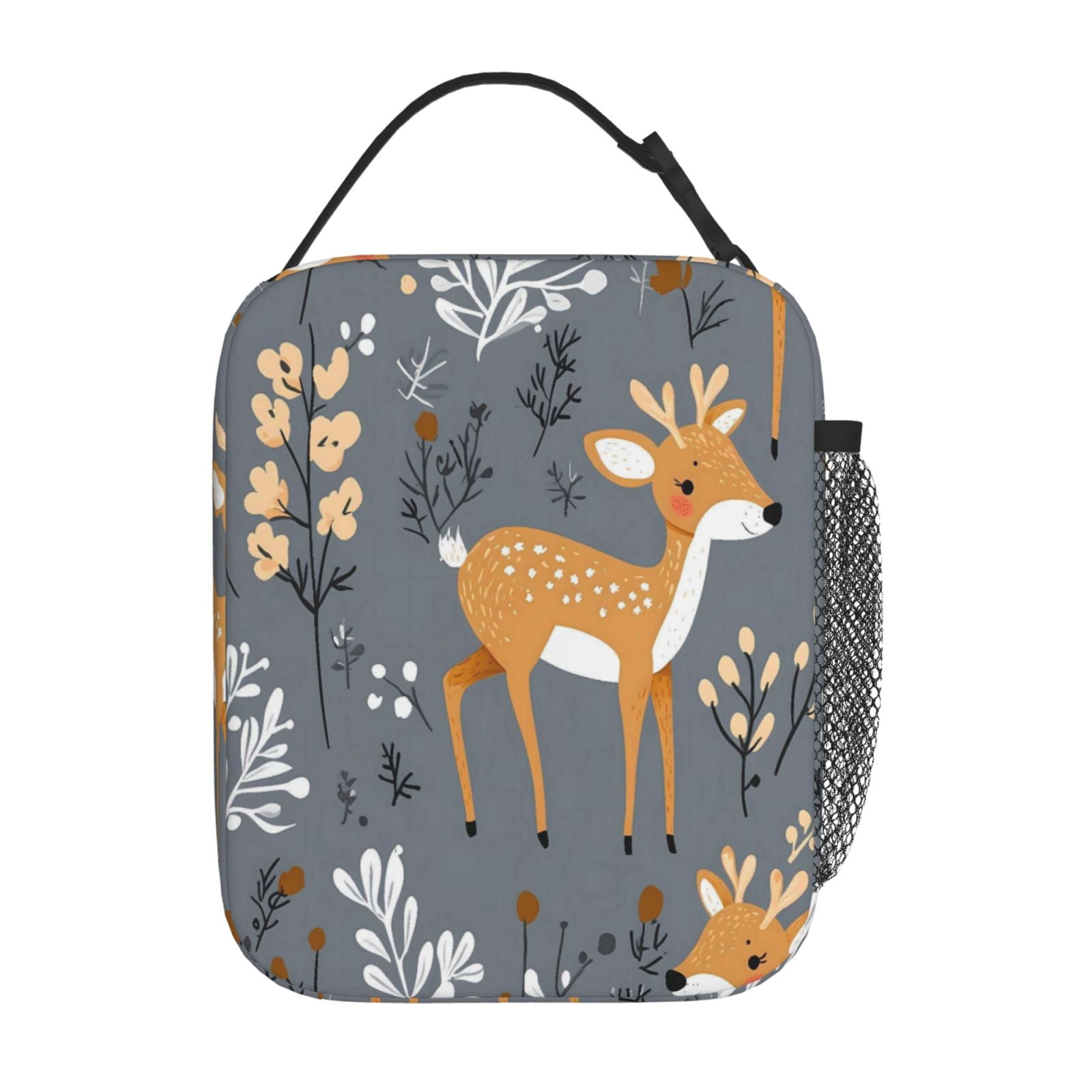 Lunch Bag For Women Men Insulated Portable Lunch Box Bento Box Office Picnic Travel Cooler Bag Red Deer