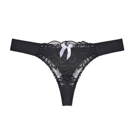 

Cathalem Womens Lingerie Hollow Thong Panties Waist Lace For Through Out Women Lace Cotton Women Lingerie plus Size Underwear Black X-Large