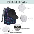 thumbnail image 4 of Game Controller Black Pattern Backpack for School, Cute School Bag with Adjustable Shoulder Straps and Padded Back, 15.7"x11.8"x5.5", 4 of 5