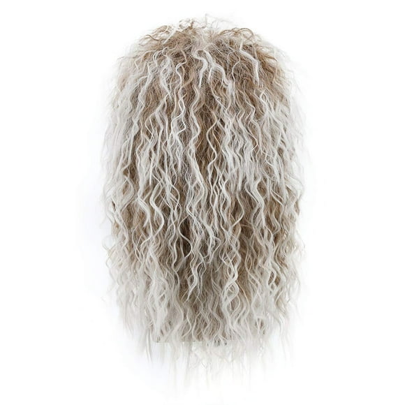 TechWave Men's Punk Hairstyle Full Head Wig Bohemian疯子Flower Child Look Long Curly Hairpiece For Stage Performances Export Quality Beggar Style Wig Puppy Hair Brush Hair Gel Eco Thermal Hair Cap Hair