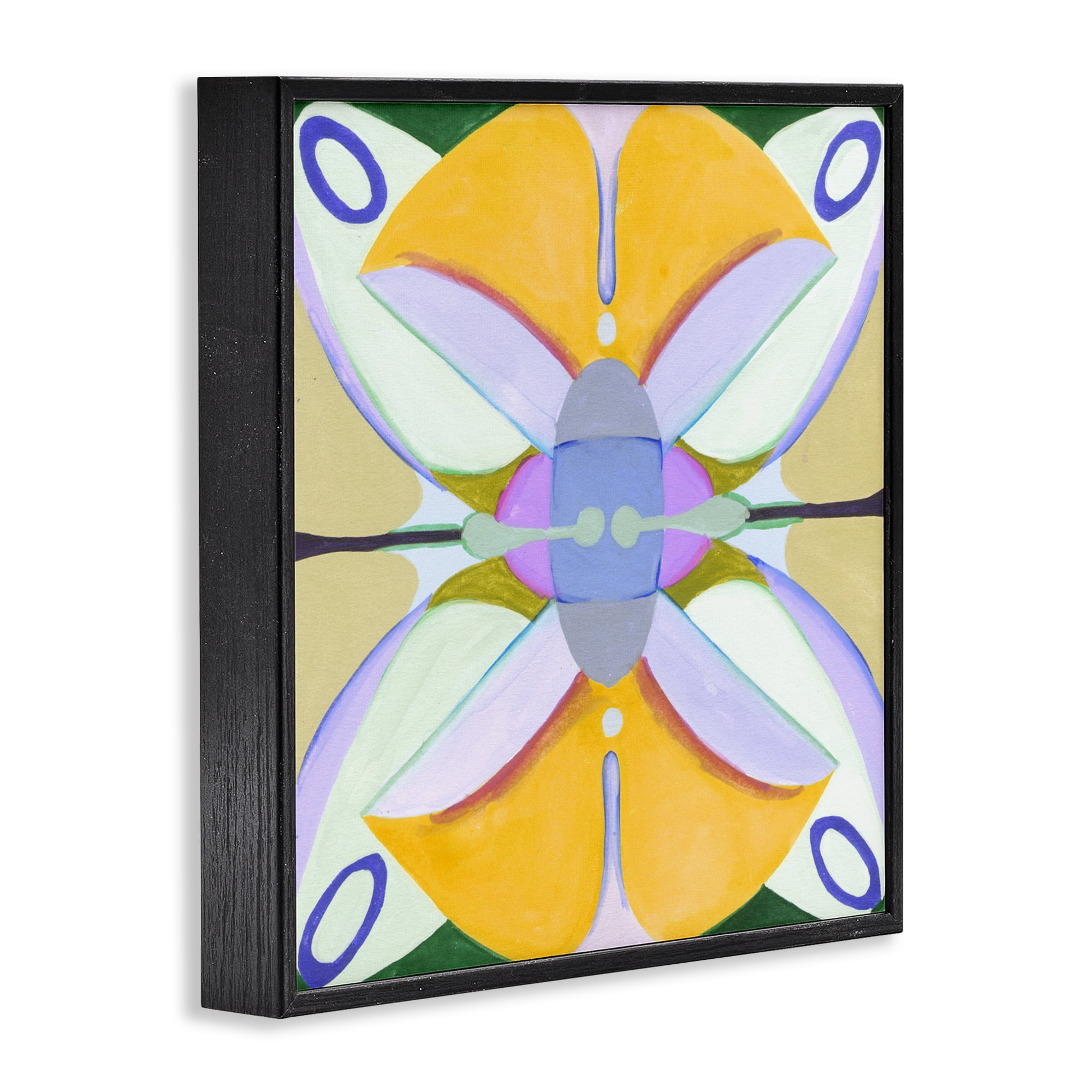 Stupell Industries Warm Revival Kaleidoscope Black Framed Giclee Art, design by Melissa Wang