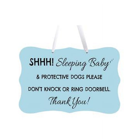 LifeSong Milestones Shaped Rope Sign for Front Door Design 1 - Sleeping Baby