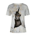 thumbnail image 4 of SMihono T-Shirt Surdimensionné pour Femmes Mode Femme Décontracté Col Rond Imprimé Blouse Manches Courtes T-Shirt Hauts d'Été Décontractés Hauts pour Femmes, 4 of 5