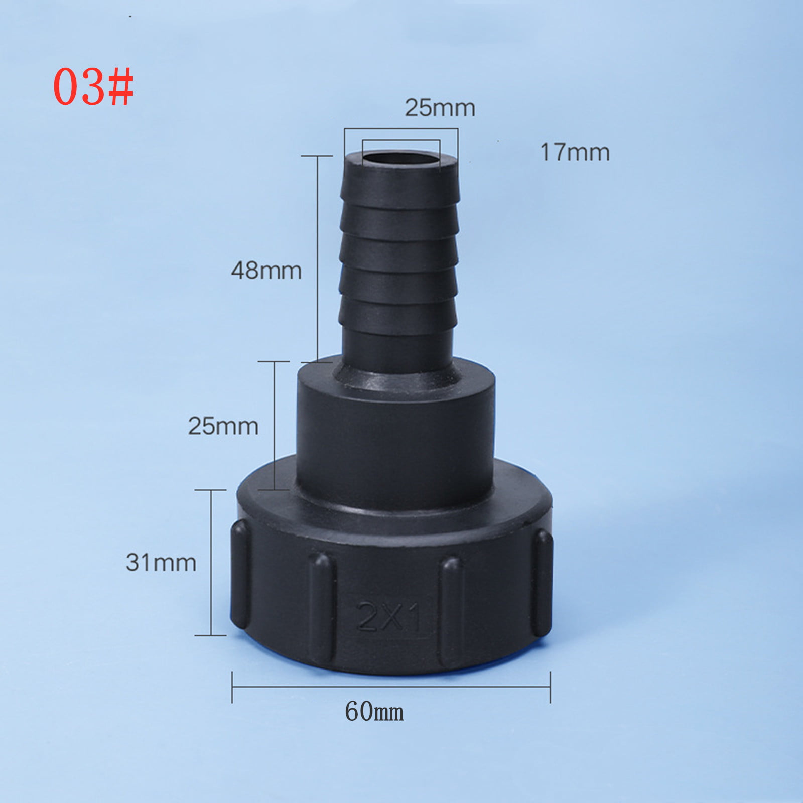 IBC Tank Adapter 60mm Garden Water Tap Hose Connector Fitting Tool 1" 1/2" 3/4" 