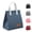 E001- Black, variant on Thermal Lunch Bag, Large Capacity, Temperature Retention, On-The-Go Meals, Workplace Use, Heather Blue, 1 Pc