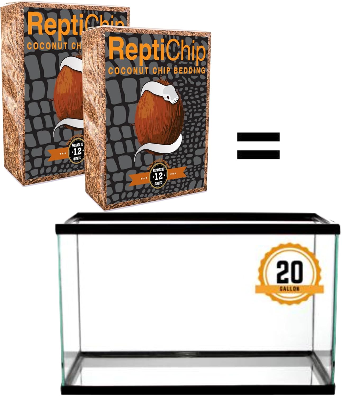 ReptiChip Reptile Bedding Loose Coconut Chip 36 Quart Coco Husk Substrate Mulch for Snake Habitat, Ball Python Terrarium, Turtle Tanks, Tortoise Enclosure