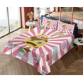 thumbnail image 4 of Ambesonne Emoji Fitted & Top Sheet Set with Sham, Pop Drama Queen Character, Pink Multicolor, 4 of 5
