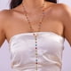 thumbnail image 1 of Collar de cristal de metal TQEHS con diamantes de imitación en forma de Y 80 cm, 1 of 6