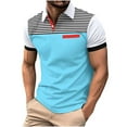 thumbnail image 1 of Jgppe Men's Golf Shirt Short Sleeve Color Block Collared Button pullover summer Casual Shirts Work, 1 of 6