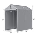 thumbnail image 7 of Vineego 3x6x5 ft Outdoor Storage Shed Portable Garage Shelter, Outdoor Shed with Roll-up Zipper Door, Storage Shelter for Motorcycle, Lawn Mower, Bike, Anti-Snow Portable Garage Kit Tent, Grey, 7 of 7
