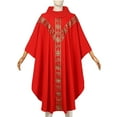 thumbnail image 3 of Vêtements d'Église Prêtre Clergé Chasuble Catholique Tenue de Messe Robe Col Rond, 3 of 4