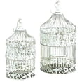 thumbnail image 1 of METAL BIRD CAGE S/2 SHABBY CHIC WHITE, 1 of 1