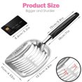 thumbnail image 3 of Sturdy Metal Cat Litter Scoop with Reinforced Comfort Handle, Heavy Duty Scoop with Double Mesh Design, Black, 3 of 10