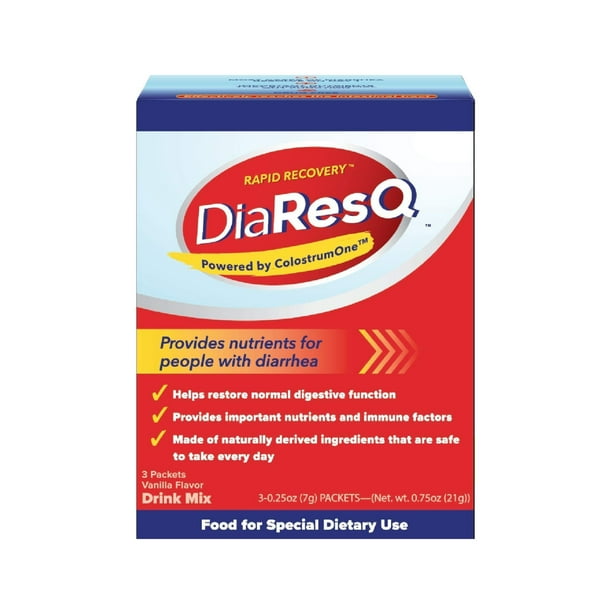 DiaResQ Diarrhea Rapid Relief Recovery 0.25oz , 3 Packets Each