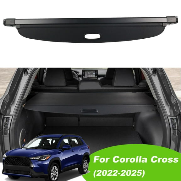 Fit 2022-2025 Corolla Cross  Retractable Cargo Cover for 2022 2023 2024 2025 Corolla Cross SUV Accessory Rear Trunk Privacy Shield Shade, Black