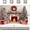 thumbnail image 3 of 10x8ft Christmas Fireplace Backdrop White Red Christmas Tree Backdrops for Photography Background Winter Xmas Classic Interior Room Family Kids Holiday Party Banner Decorations Photo Booth Props, 3 of 5