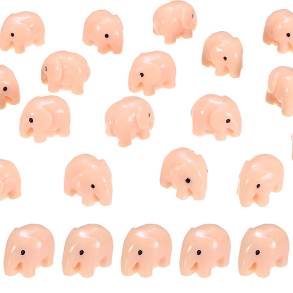 Uxcell Paquete de 20 Elefantes de Resina Mini, Pequeñas Figuras de Elefantes para Decoración de Jardín de Hadas/Paisajismo Micro Hogar [Rosa]