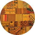 thumbnail image 1 of Ahgly Company Machine Washable Indoor Round Contemporary Mahogany Brown Area Rugs, 5' Round, 1 of 7