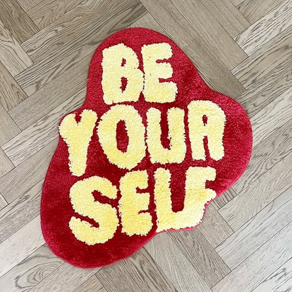 LAKEA Be Yourself Accent Rug, Tufted Non-Slip Floor Mat for Bedroom and Living Room