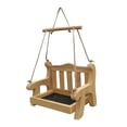 thumbnail image 5 of Infidev Swing Wild Bird Feeder Stand for Outside, Metal Mesh Bottom, Wood Bench Shaped Bird Feeders for Outside Hanging, Swing Chair Bird Feeder for Garden Yard Patio，Porch Decoration, 5 of 7