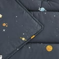 thumbnail image 2 of Extra Long Nap Mat with Removable Pillow for Kids Toddler Boys Girls Daycare Preschool Kindergarten Sleeping Bag, Space Stars Rockets on Gray Grey, 100% Cotton with Microfiber Fill, 2 of 5