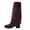 Brown, variant on Shadoumai Women Slouchy Knee High Boots Casual Round Toe Pull On Riding Biker Boots Fold Over Chunky Low Heel Platform Boot