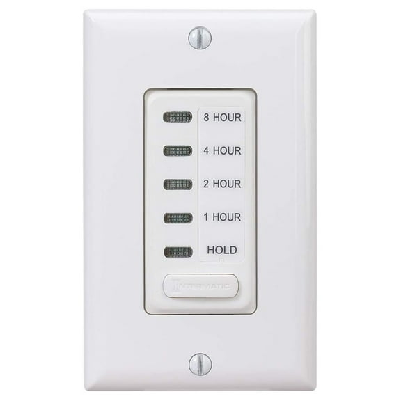 EI220W 1/2/4/8 Hour SPST 1800-Watt in-Wall Countdown Timer, White