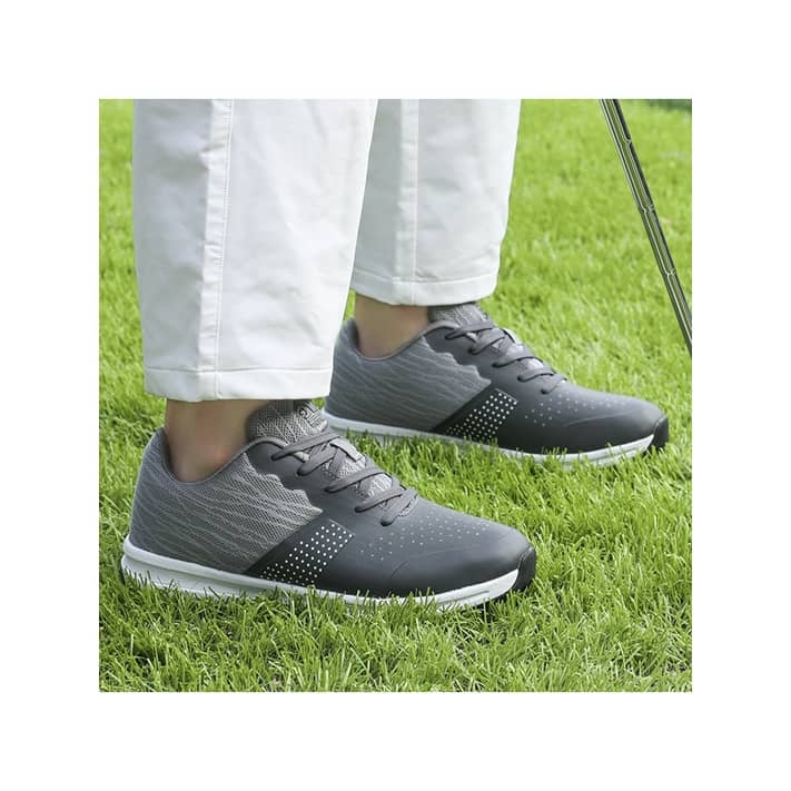 Daeful Mens Golf Shoes Breathable Spikeless Golf Training Sport Sneakers  Big Size US  Golf Walking Shoes 