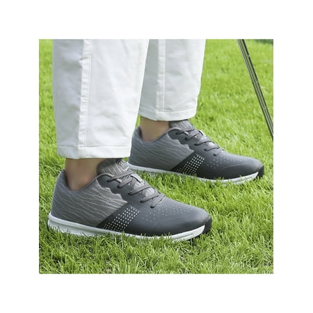 

Daeful Mens Golf Shoes Breathable Spikeless Golf Training Sport Sneakers Big Size US 6.5-13 Golf Walking Shoes