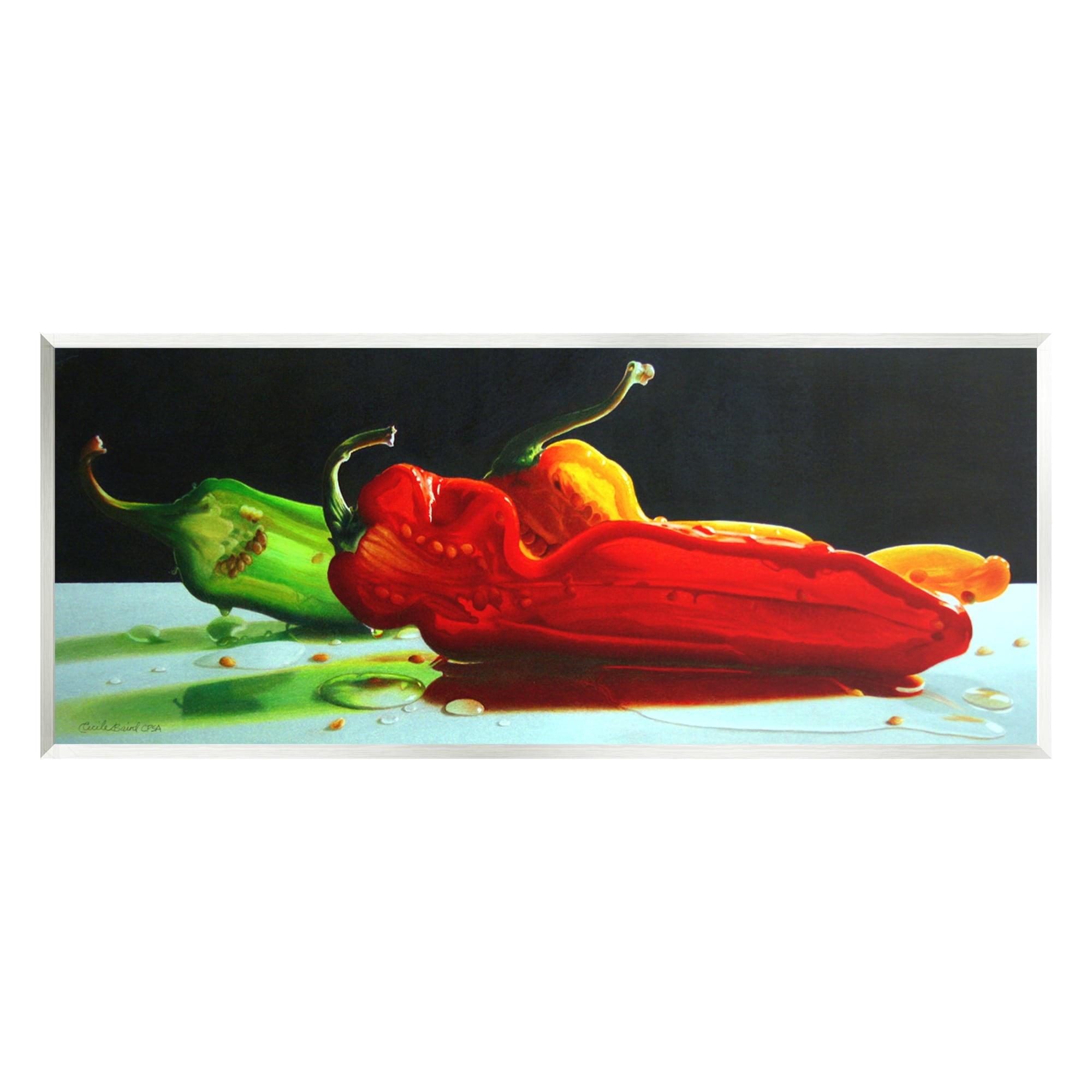 Stupell Industries Bold Modern Peppers Still Life Kitchen Vegetable Food Painting Unframed Art Print Wall Art, Design by Cecile Baird
