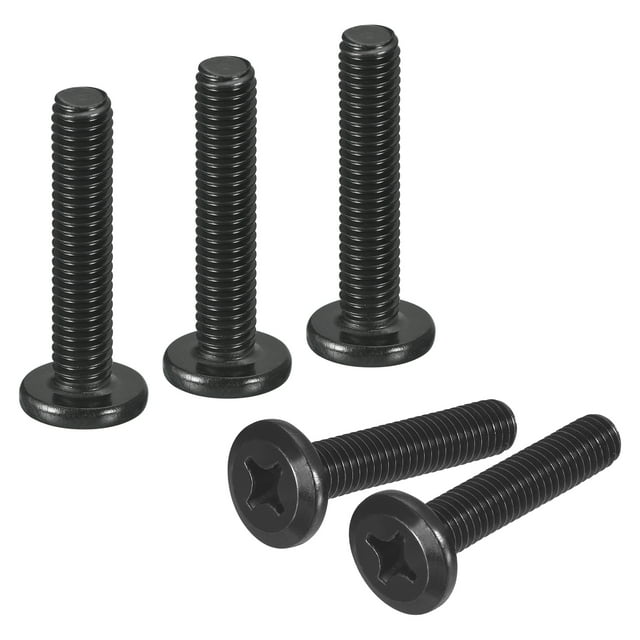 Paquete de 25 Tornillos de Cabeza Redonda Plana M6-1.0 x 30mm, Accesorio de Conducción Phillips