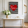 thumbnail image 6 of Canvas Wall Art, Valentines Red Love Heart Framed Canvas Prints for Bedroom Living Room, Withe and Black Stripe Gallery Wrapped Wall Decor for Home Office, Gifts, 12"x18" Ship Next Day, 6 of 7