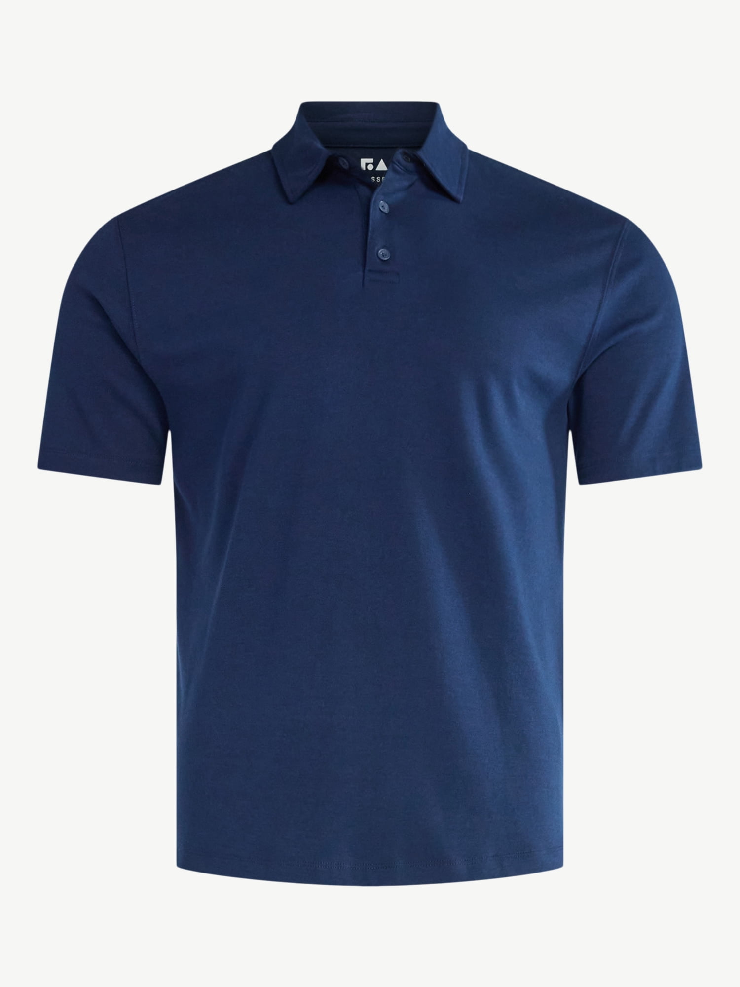 Free Assembly Mens Cotton Polo Shirt with Short Sleeves, Sizes XS-3XL