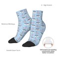 thumbnail image 4 of Uemuo Rainbow Dinosaur Printed Crew Socks, Moisture-Wicking Socks, Athletic Socks for Men Breathable Cushion Socks Casual Sport Socks for Running Traveling, 4 of 6