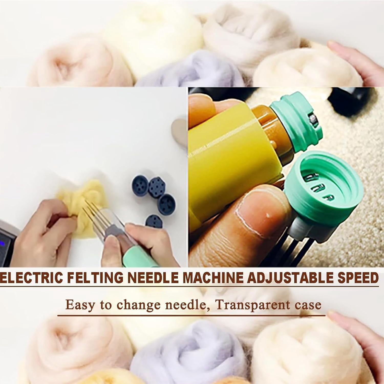 Electric Needle Felting Machine, Wool Felt Craft Kit, Needle Felting Machine for Quick Felting, Adjustable Speed, Stroke 2cm, Easy to Change Needle, for Wool Painting and Felted Craft Work