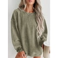thumbnail image 5 of Eytino Womens Sweatshirt Oversized Casual Crew Neck Loose Corduroy Sweatshirt Pullover Fashion Long Sleeve Comfy Tops, 5 of 9