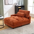 thumbnail image 3 of Sleeper Sofa Couch Bed, Oversized Chaise Lounge Chair Cozy Cloud Couch (Orange), 3 of 11