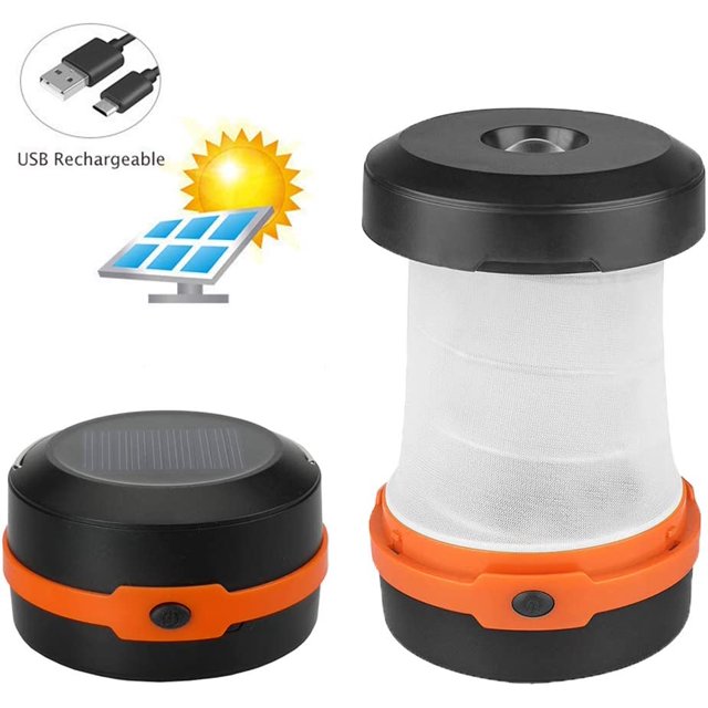 Luz de camping - Linterna de bolsillo plegable 2 en 1 - Luz de camping plegable y gancho para colgar - Adecuado para acampar, al aire libre, senderismo, pesca, aventuras JFHHH pequeña