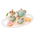 thumbnail image 1 of Juego de té de madera de 15 piezas para niñas pequeñas, juguetes de madera, juego de té para niños pequeños, accesorios de cocina, juego de comida para fiesta de té para niños, 1 of 5