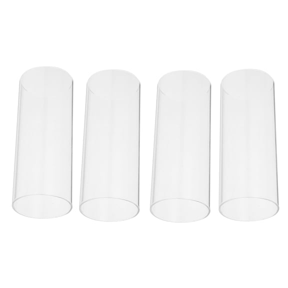 MERRYHAPY 4pcs Clear High Borosilicate Glass Cylinder Candle Shade Windproof Dustproof Home Decor