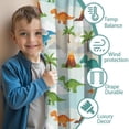 thumbnail image 3 of Blackout Kids Curtains,LightBlue Cartoon Dinosaurs Volcanoes Palms Patter Childrens Insulated Curtains Set Of 2,Bedroom Essentials,Toddler Room Decor 42"x54", 3 of 5