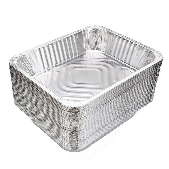 VEZEE 9x13 Half Size Aluminum Disposable Pans - Serve Various Delicacies for Events Counts-10