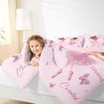 thumbnail image 3 of spefrowx Cute Ballet Girls Twin Bedding for Kids, Pink Inspirational Bow Butterfly Bedding Comforter Set, Pink Reversible, 7-Piece, 3 of 6